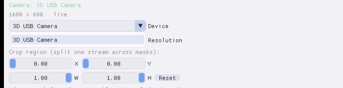 The Device dropdown listing the connected cameras.