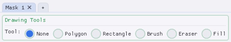 Drawing Tools card with all six tool radio buttons.