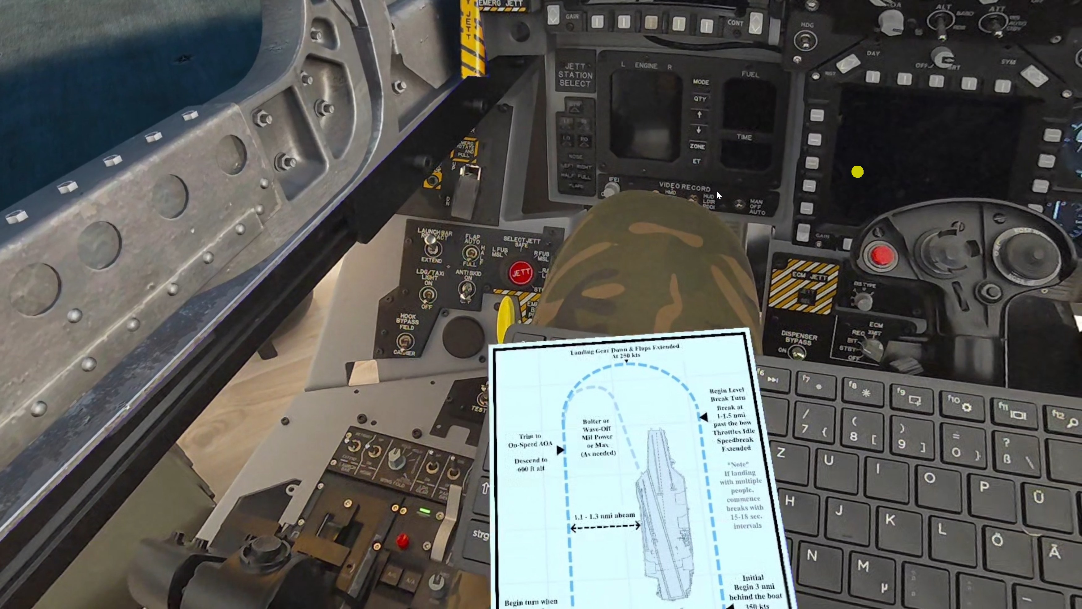Approach chart as VR panel