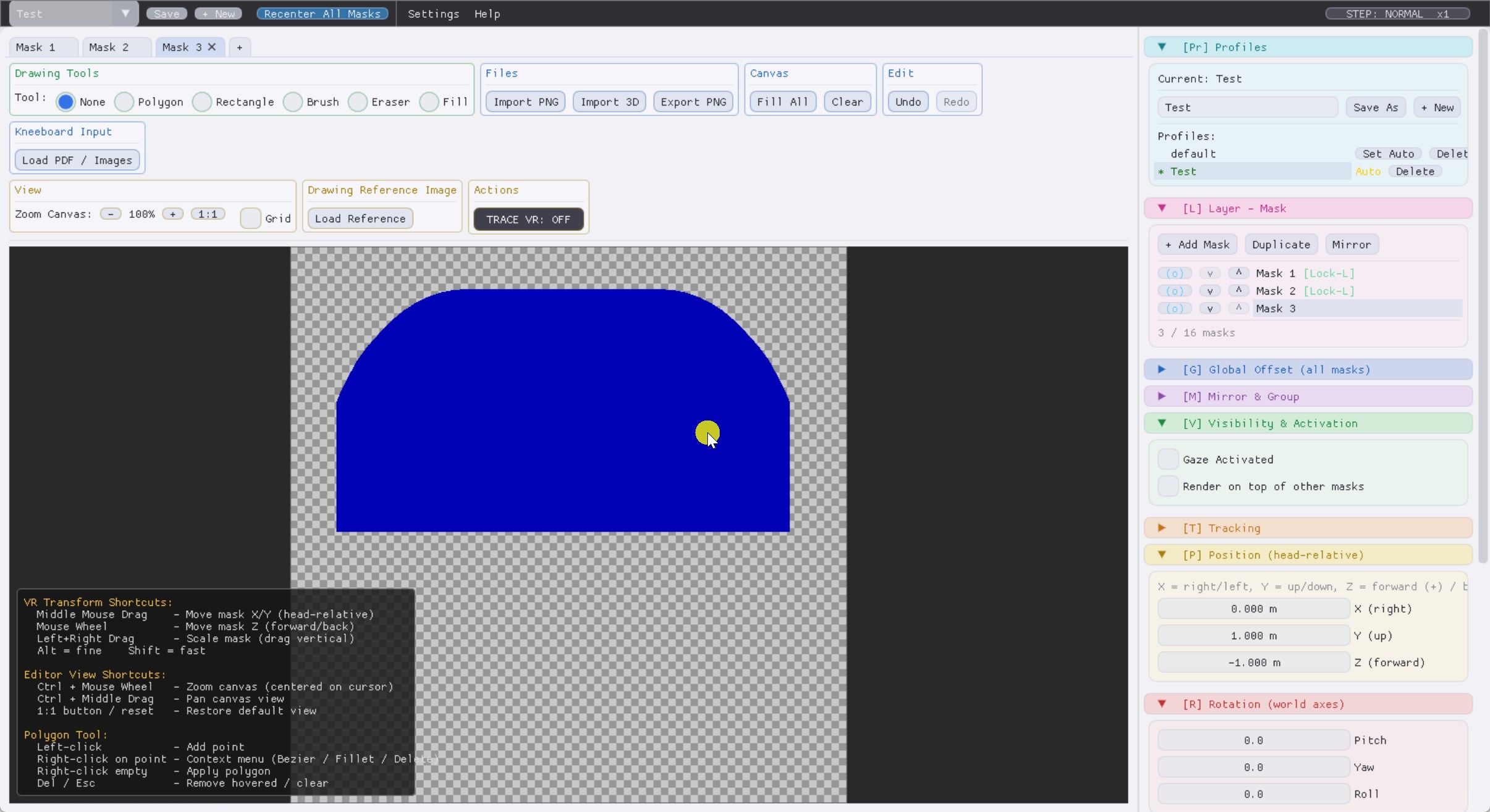 Four mask creation modes side by side