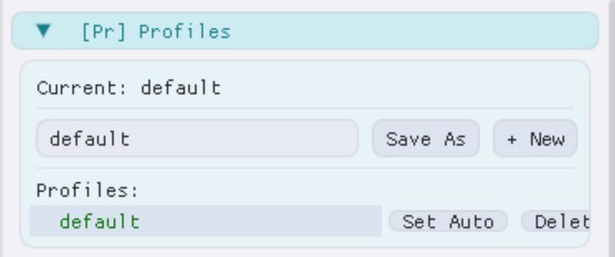 Profile panel