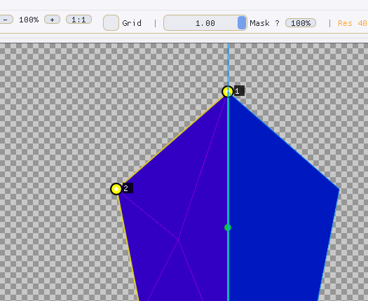 Polygon mirror mode previewing a symmetric shape.