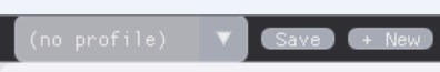 Close-up of the Profile combobox, Save and + New buttons.