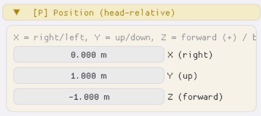 [P] Position sliders, head-relative coordinates.